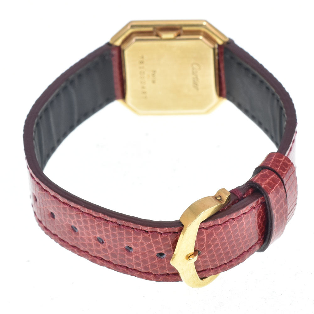 CARTIER Saintur vintage K18YG / leather white Dial Hand Winding Ladies
 Watch Y#146210