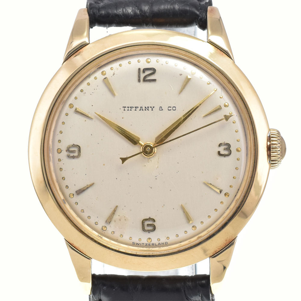 TIFFANY&Co. François Vogel 48629 vintage K14YG Cal.261 Silver Dial Hand Winding Men's
 Watch Y#146211