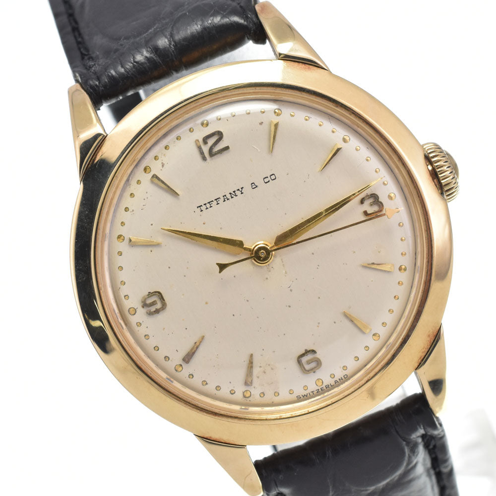TIFFANY&Co. François Vogel 48629 vintage K14YG Cal.261 Silver Dial Hand Winding Men's
 Watch Y#146211