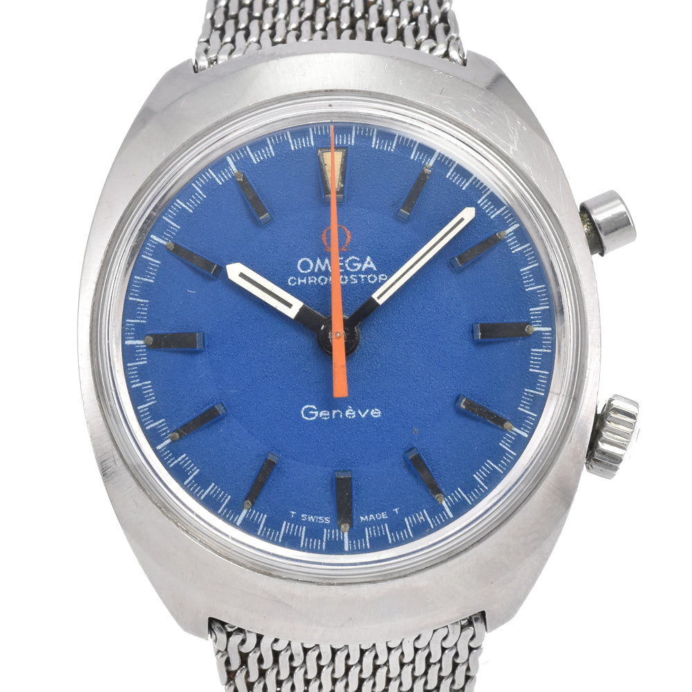 OMEGA Geneva Chronostop 145.009 vintage Cal.865 blue Dial Hand Winding Men's
 Watch Y#146217