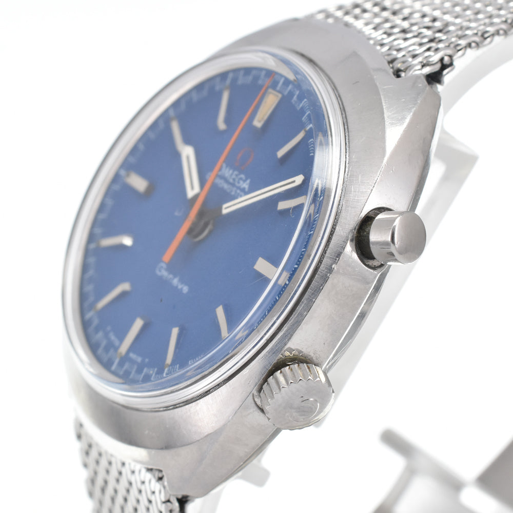 OMEGA Geneva Chronostop 145.009 vintage Cal.865 blue Dial Hand Winding Men's
 Watch Y#146217