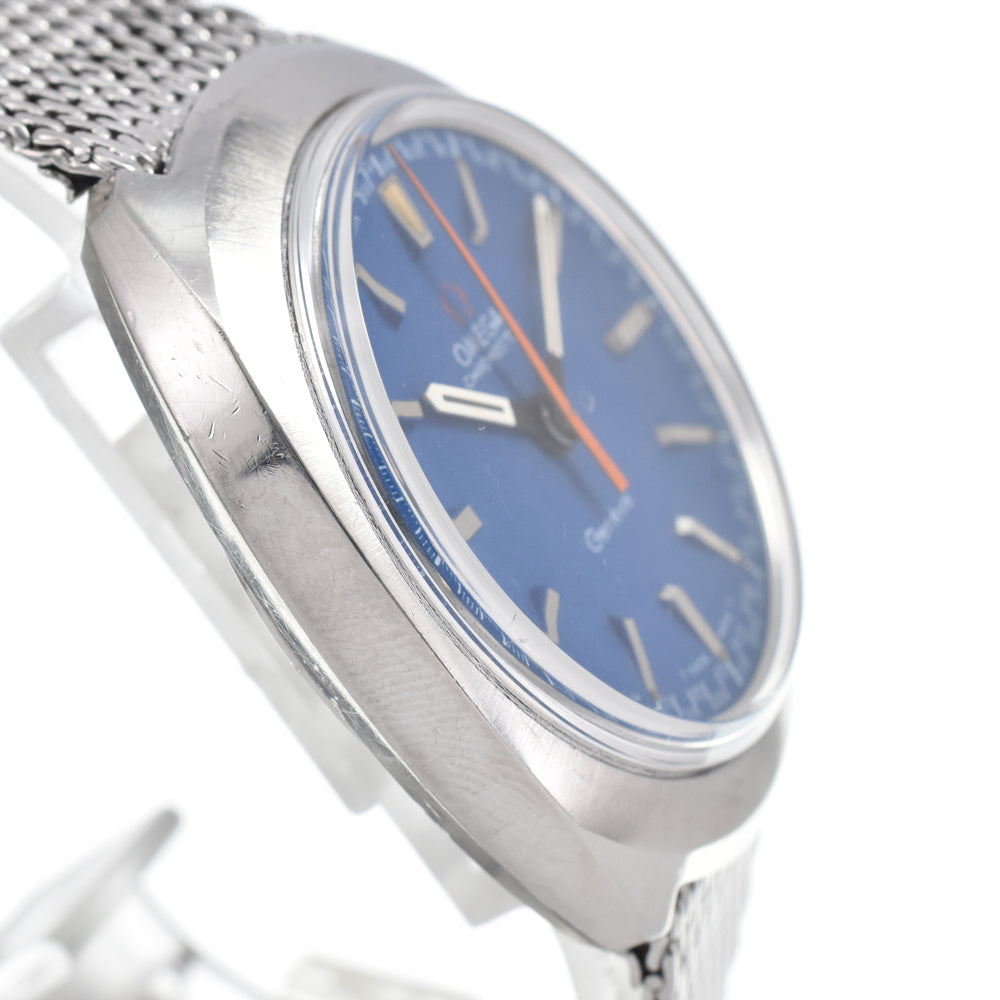 OMEGA Geneva Chronostop 145.009 vintage Cal.865 blue Dial Hand Winding Men's
 Watch Y#146217