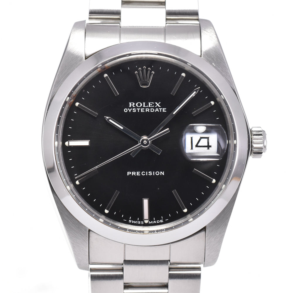 with paper ROLEX Oyster Date Precision 6694 vintage black Dial Hand Winding Men's
 Watch Y#146259