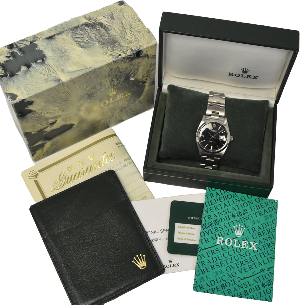 with paper ROLEX Oyster Date Precision 6694 vintage black Dial Hand Winding Men's
 Watch Y#146259