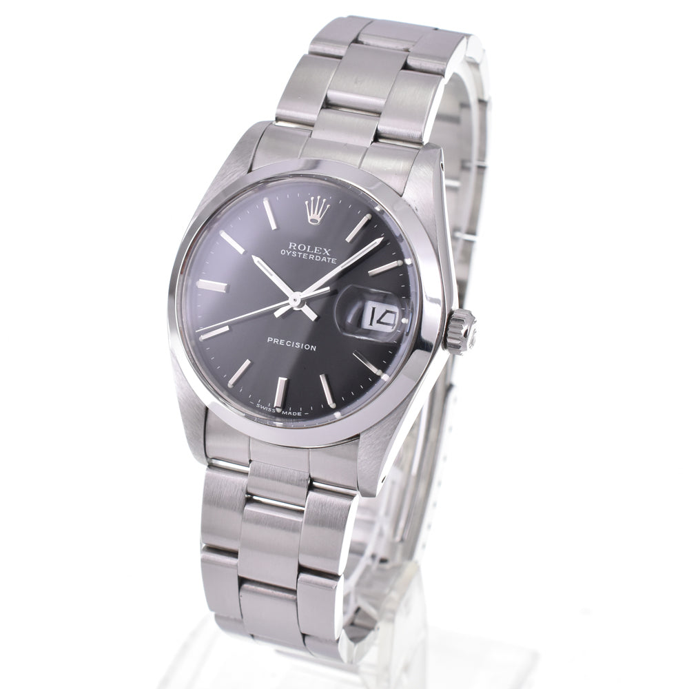 with paper ROLEX Oyster Date Precision 6694 vintage black Dial Hand Winding Men's
 Watch Y#146259