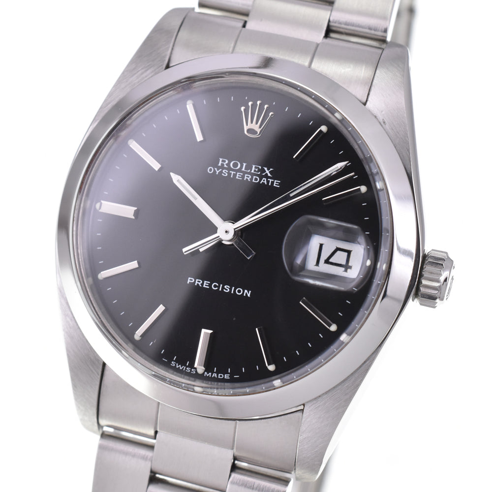 with paper ROLEX Oyster Date Precision 6694 vintage black Dial Hand Winding Men's
 Watch Y#146259