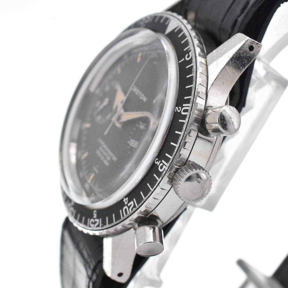 CROTON Chronomaster Aviator Sea Diver 9870 vintage Chronograph black Dial Hand Winding Men's
 Watch Y#146269