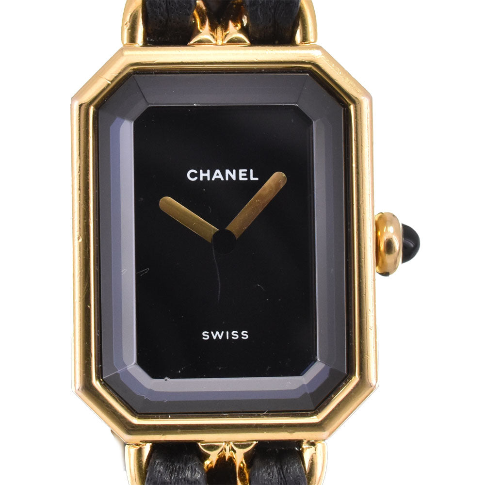 CHANEL Premiere H0001 Gold Plated / Leather black Dial Quartz Ladies
 Watch P#146289
