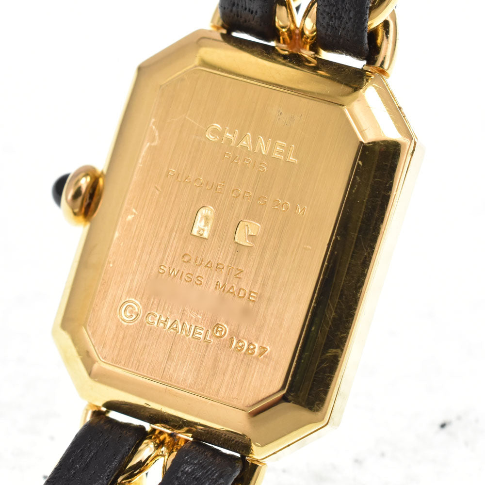 CHANEL Premiere H0001 Gold Plated / Leather black Dial Quartz Ladies
 Watch P#146289