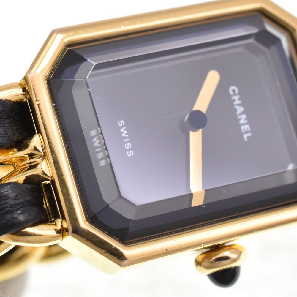 CHANEL Premiere H0001 Gold Plated / Leather black Dial Quartz Ladies
 Watch P#146289
