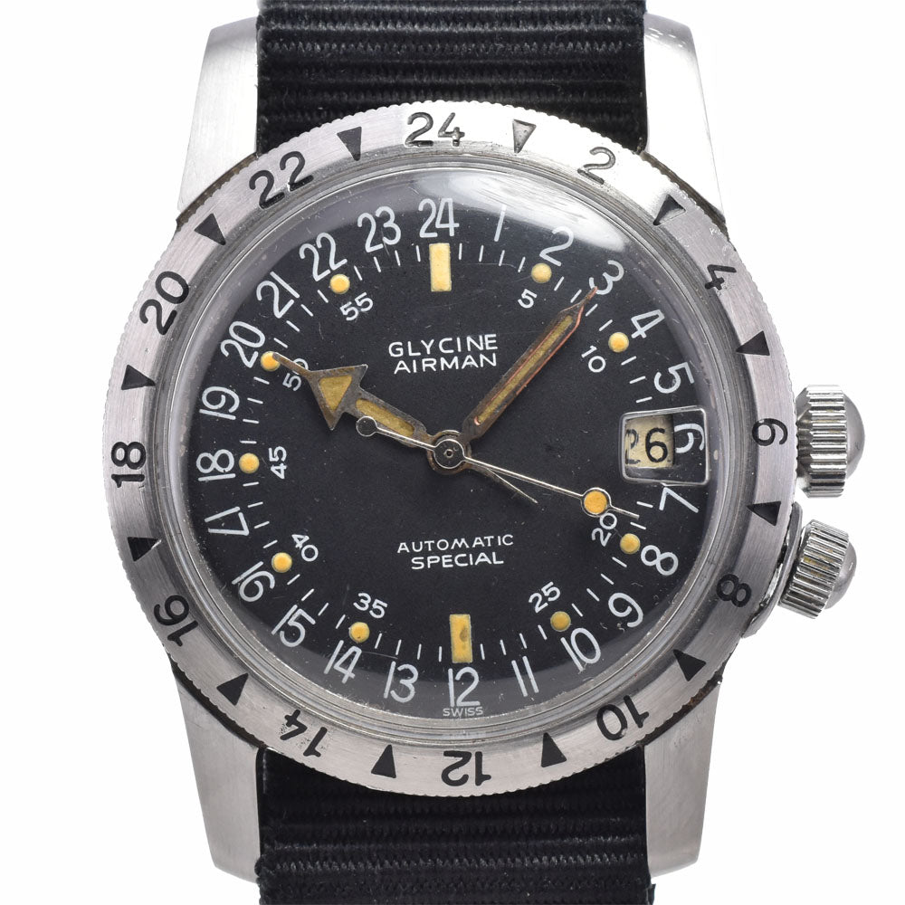 GLYCINE Airman vintage Cal.1789 Date black Dial Automatic Men's
 Watch Y#146294