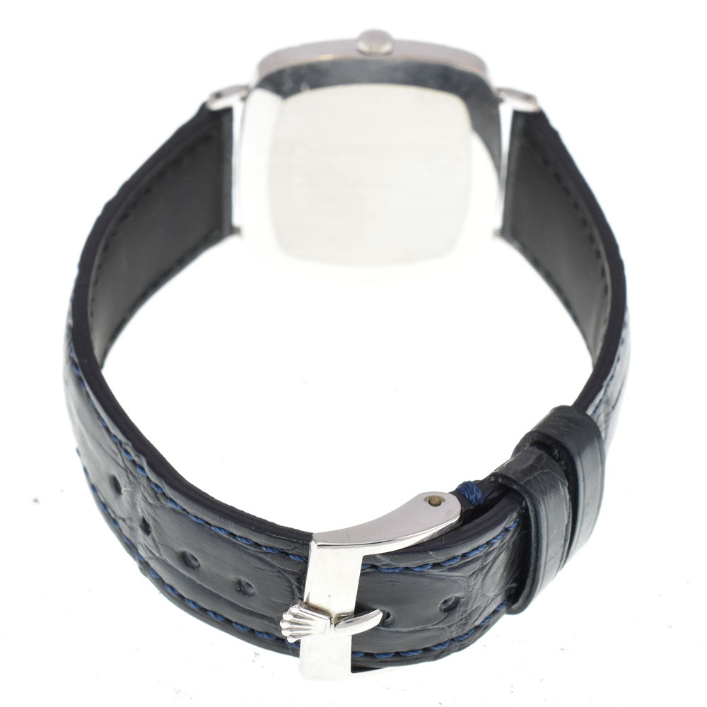 ROLEX Cherini 4048 vintage K18WG/Leather Cal.1600 blue Dial Hand Winding Ladies
 Watch Y#146310