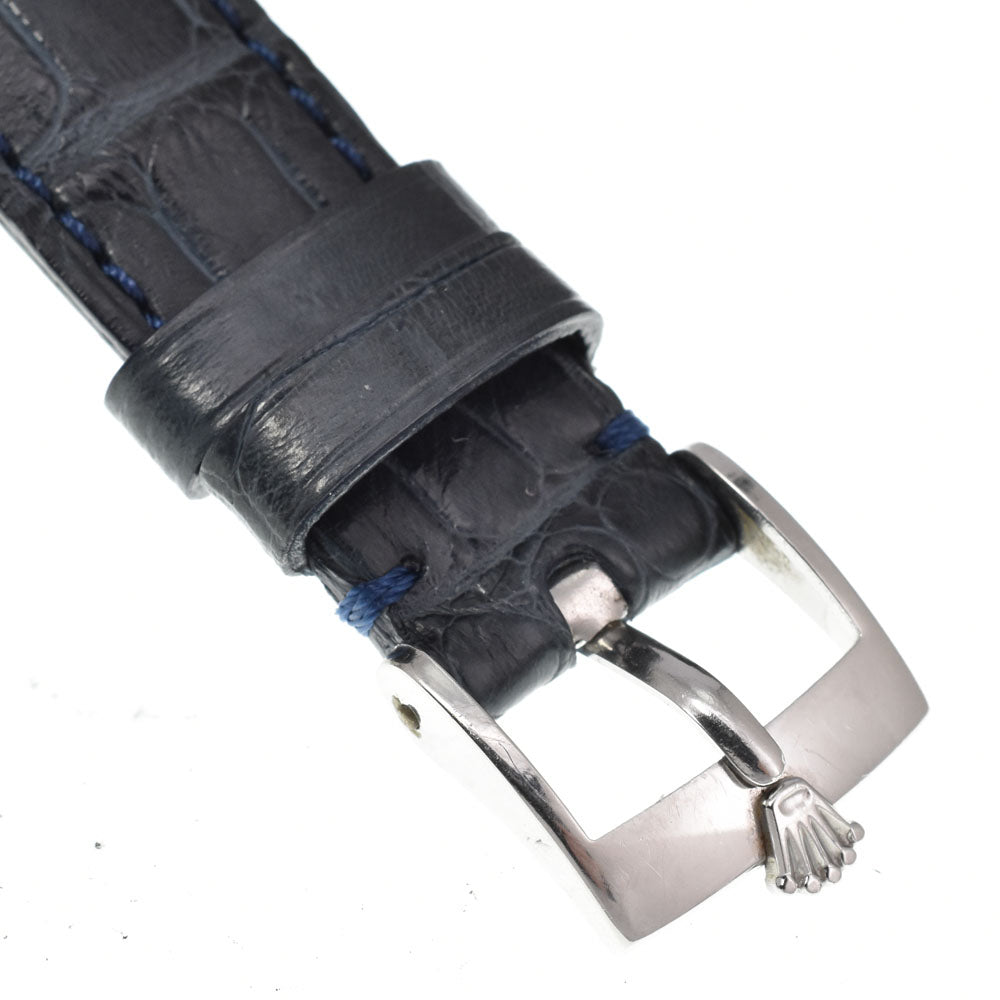 ROLEX Cherini 4048 vintage K18WG/Leather Cal.1600 blue Dial Hand Winding Ladies
 Watch Y#146310
