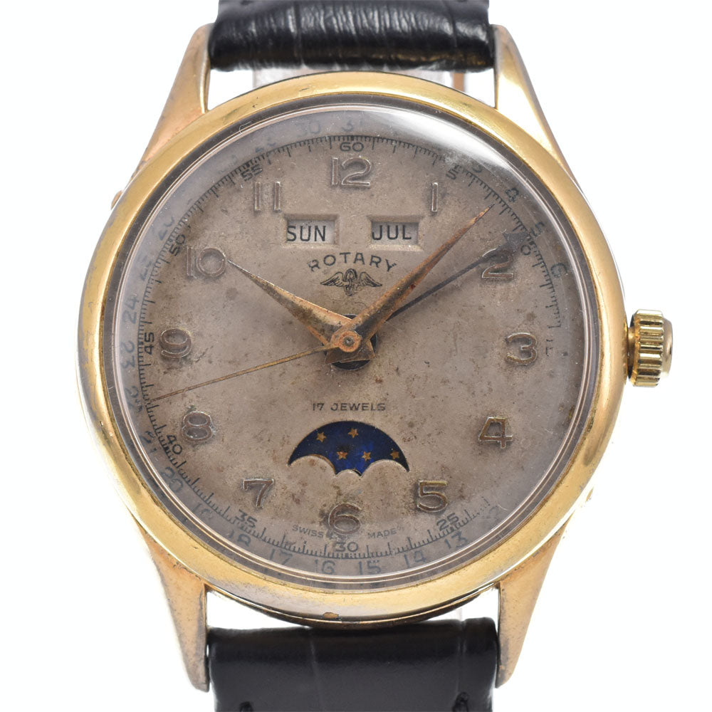 ROTARY Valjoux Cal.90: Triple calendar, Moon phase Ivory Dial Hand Winding Men's
 Watch Y#146313