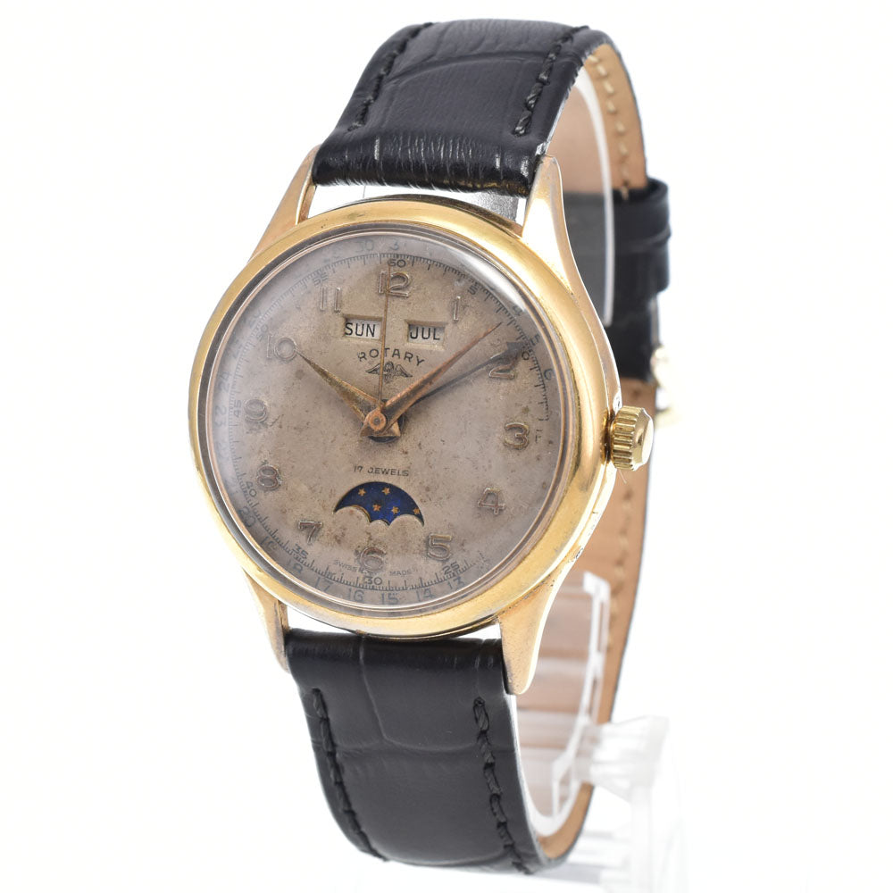 ROTARY Valjoux Cal.90: Triple calendar, Moon phase Ivory Dial Hand Winding Men's
 Watch Y#146313