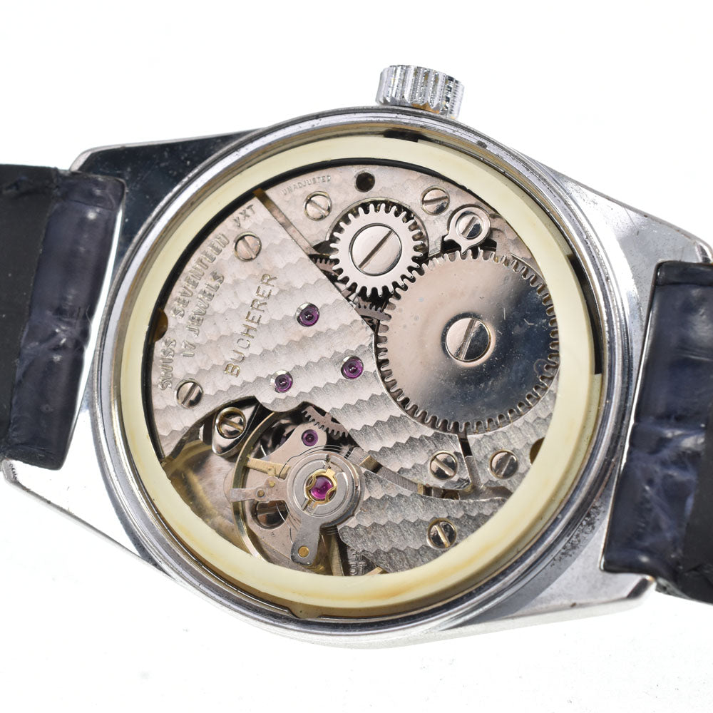 BUCHERER vintage Stainless Steel blue Dial Hand Winding Unisex
 Watch Y#146320