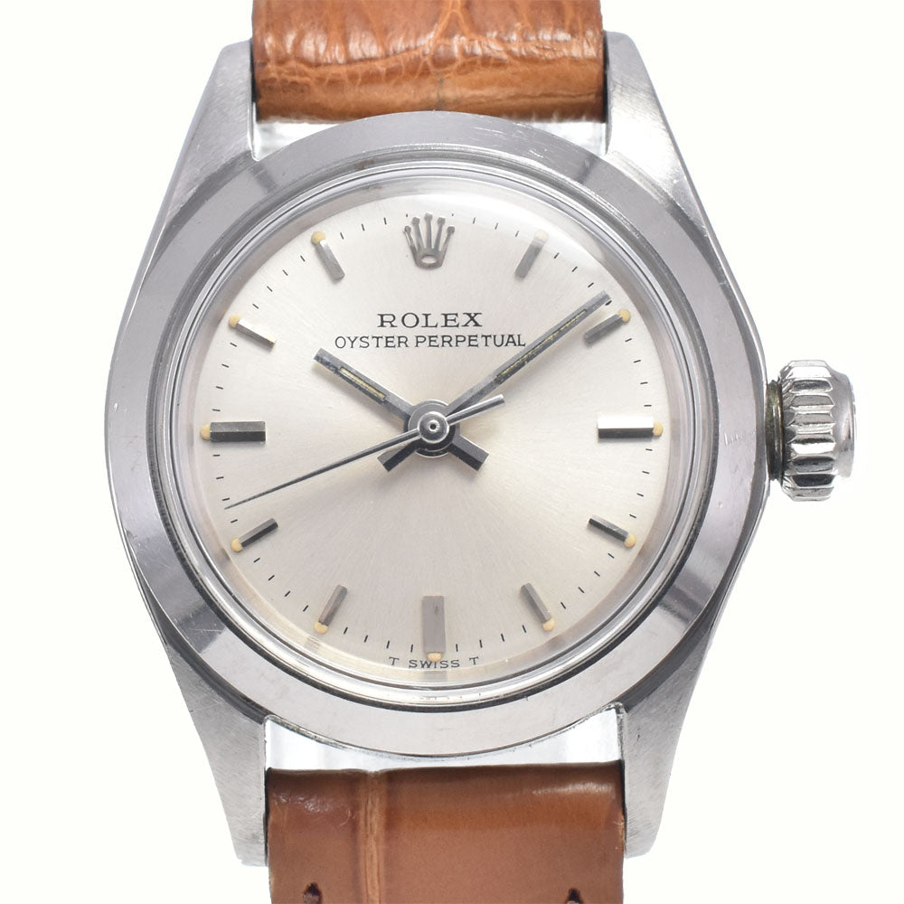 ROLEX Oyster perpetual 6618 vintage Cal.1161 Silver Dial Automatic Ladies
 Watch Y#146338