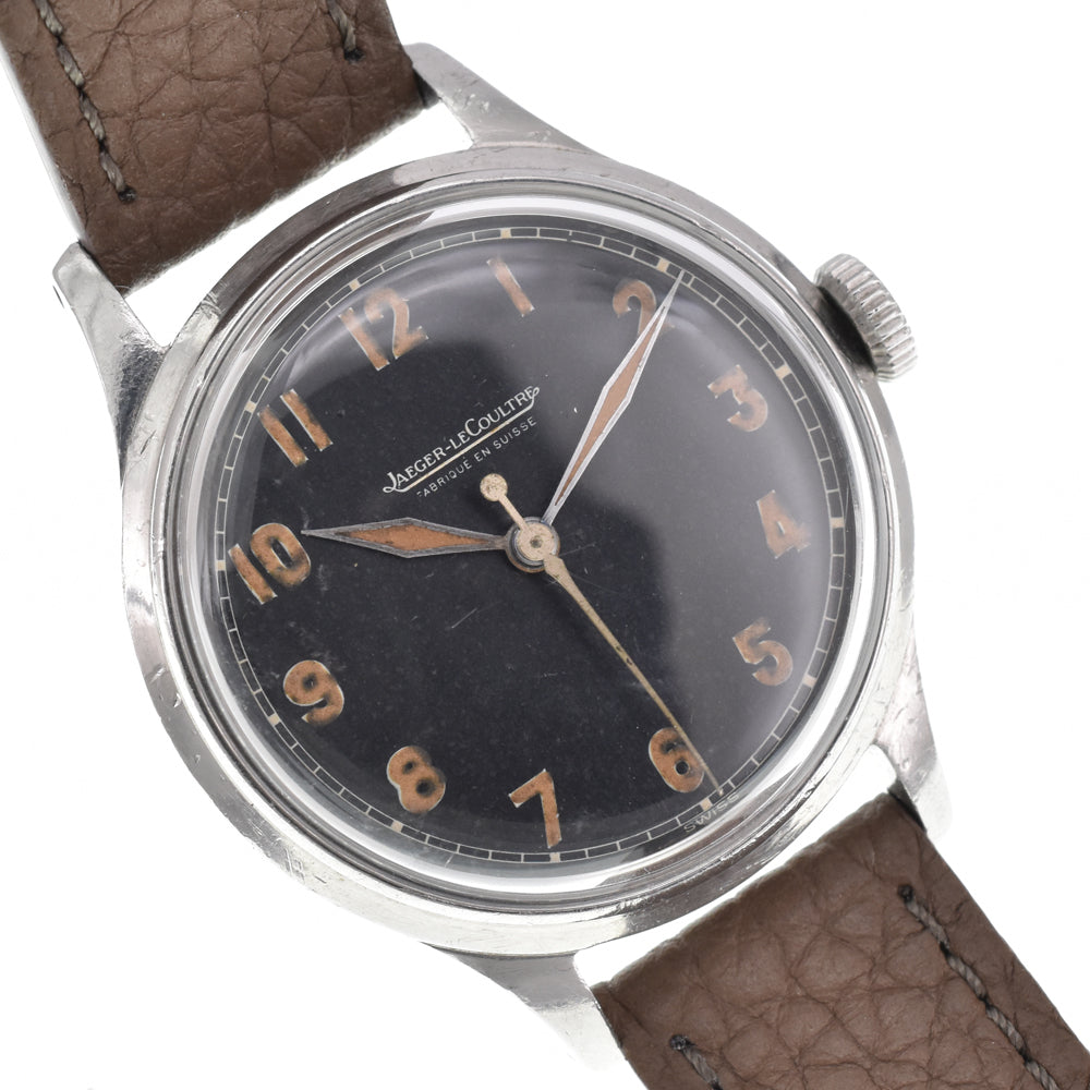 JAEGER-LECOULTRE Railway Minute Track vintage Cal.P468 black Dial Hand Winding Men's
 Watch Y#146343