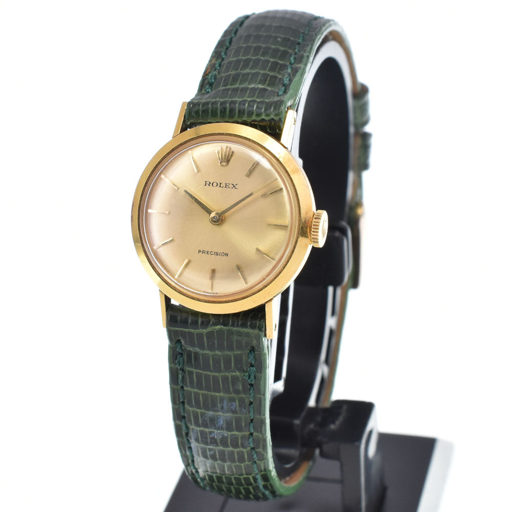 ROLEX Precision vintage Cal.1400 K18YG/Leather gold Dial Hand Winding Ladies
 Watch Y#146344