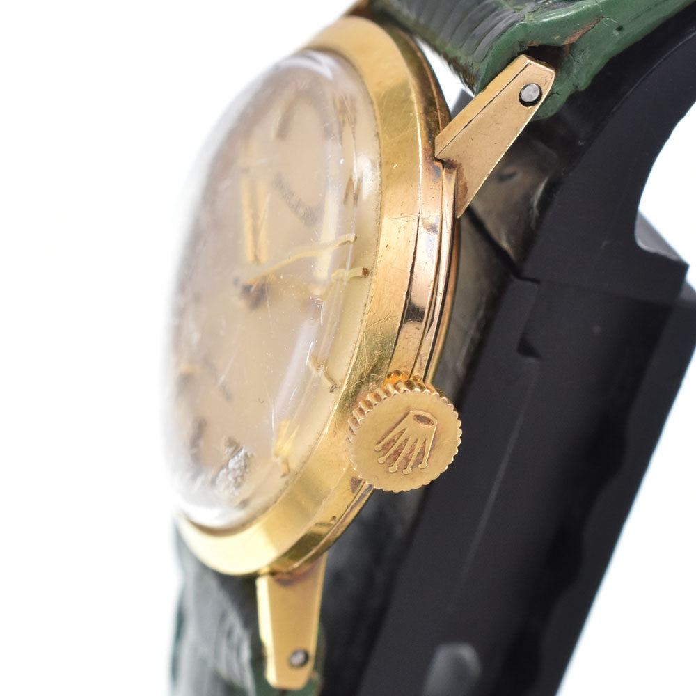 ROLEX Precision vintage Cal.1400 K18YG/Leather gold Dial Hand Winding Ladies
 Watch Y#146344
