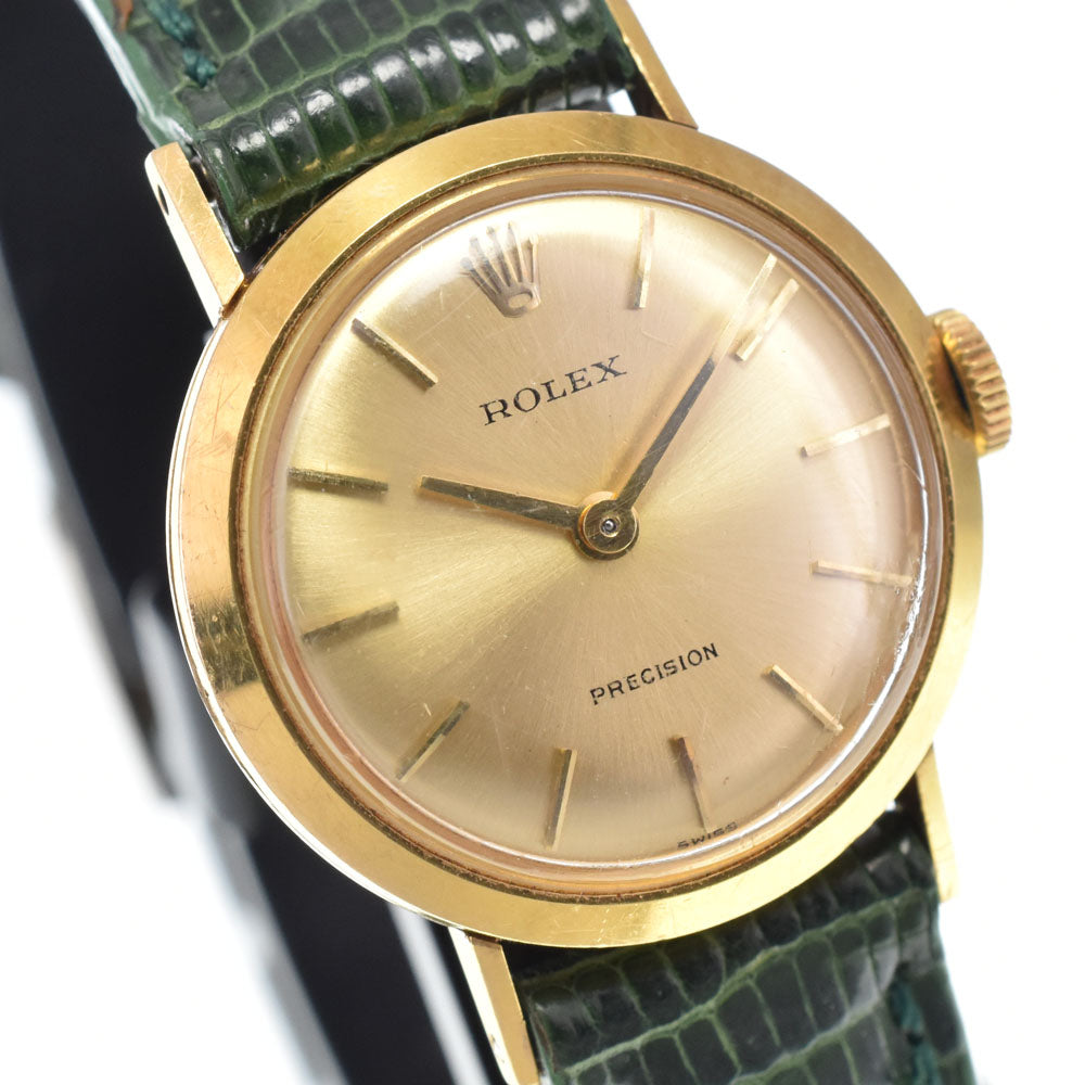 ROLEX Precision vintage Cal.1400 K18YG/Leather gold Dial Hand Winding Ladies
 Watch Y#146344
