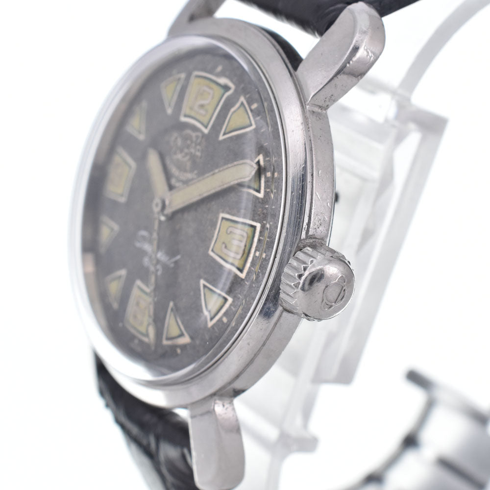 ENICAR Ultrasonic Sea Pearl 600 10061 vintage Cal.1010 black Dial Hand Winding Men's
 Watch Y#146345