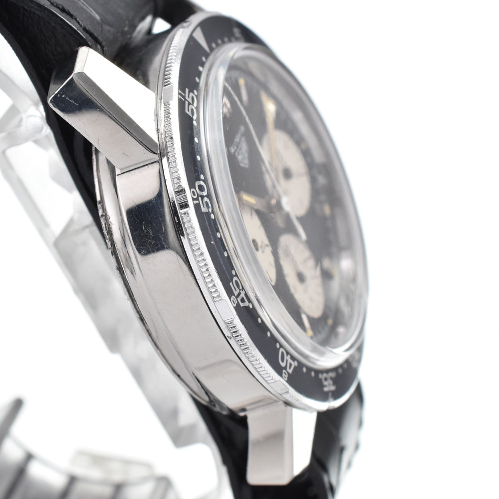 Heuer Autabia 2446C vintage Chronograph black Dial Hand Winding Men's
 Watch Y#146346