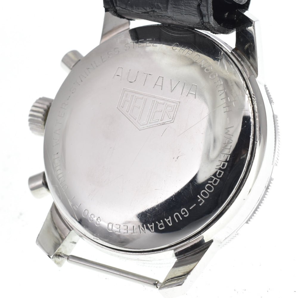 Heuer Autabia 2446C vintage Chronograph black Dial Hand Winding Men's
 Watch Y#146346