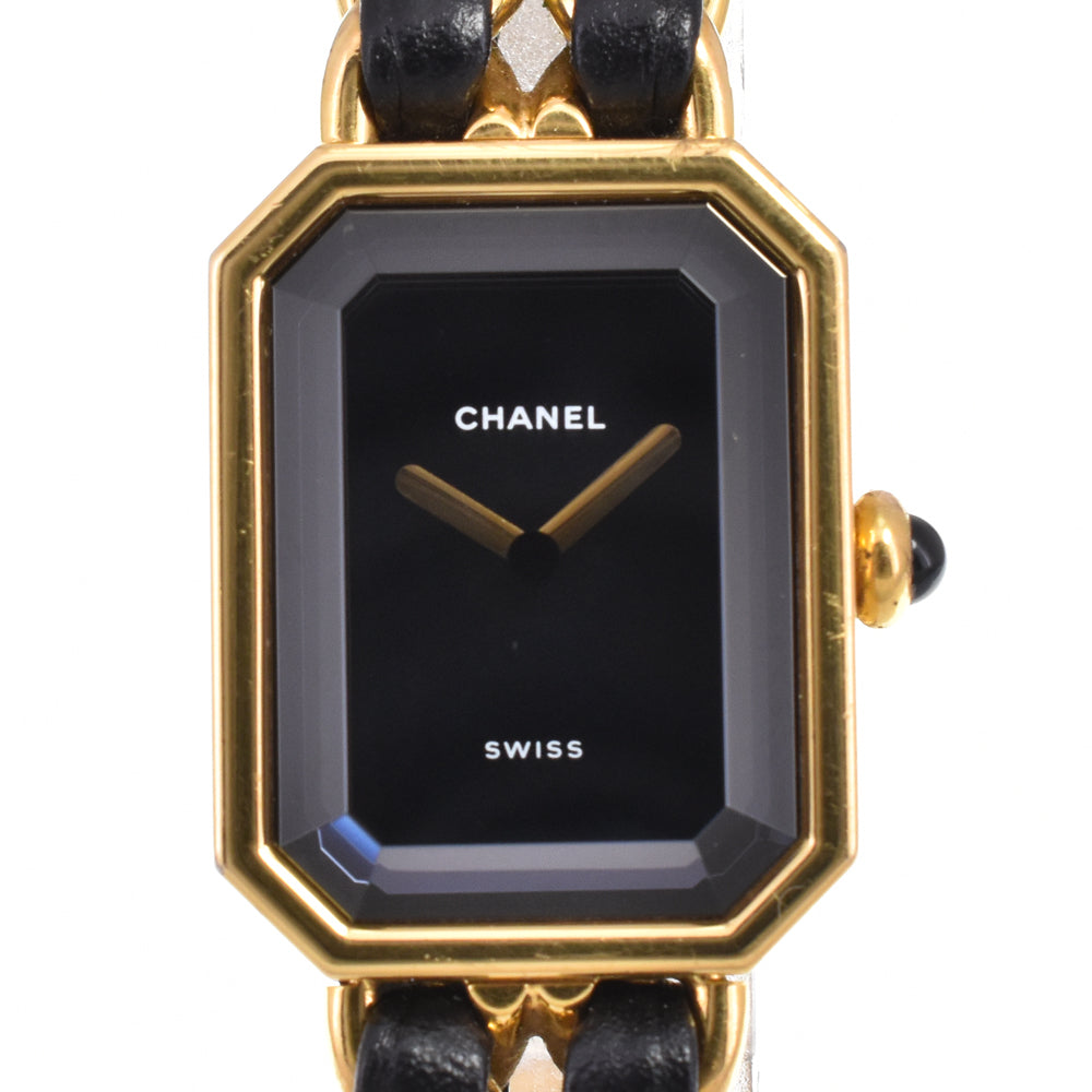 CHANEL Premiere H0001 Gold Plated / Leather black Dial Quartz Ladies
 Watch P#146349