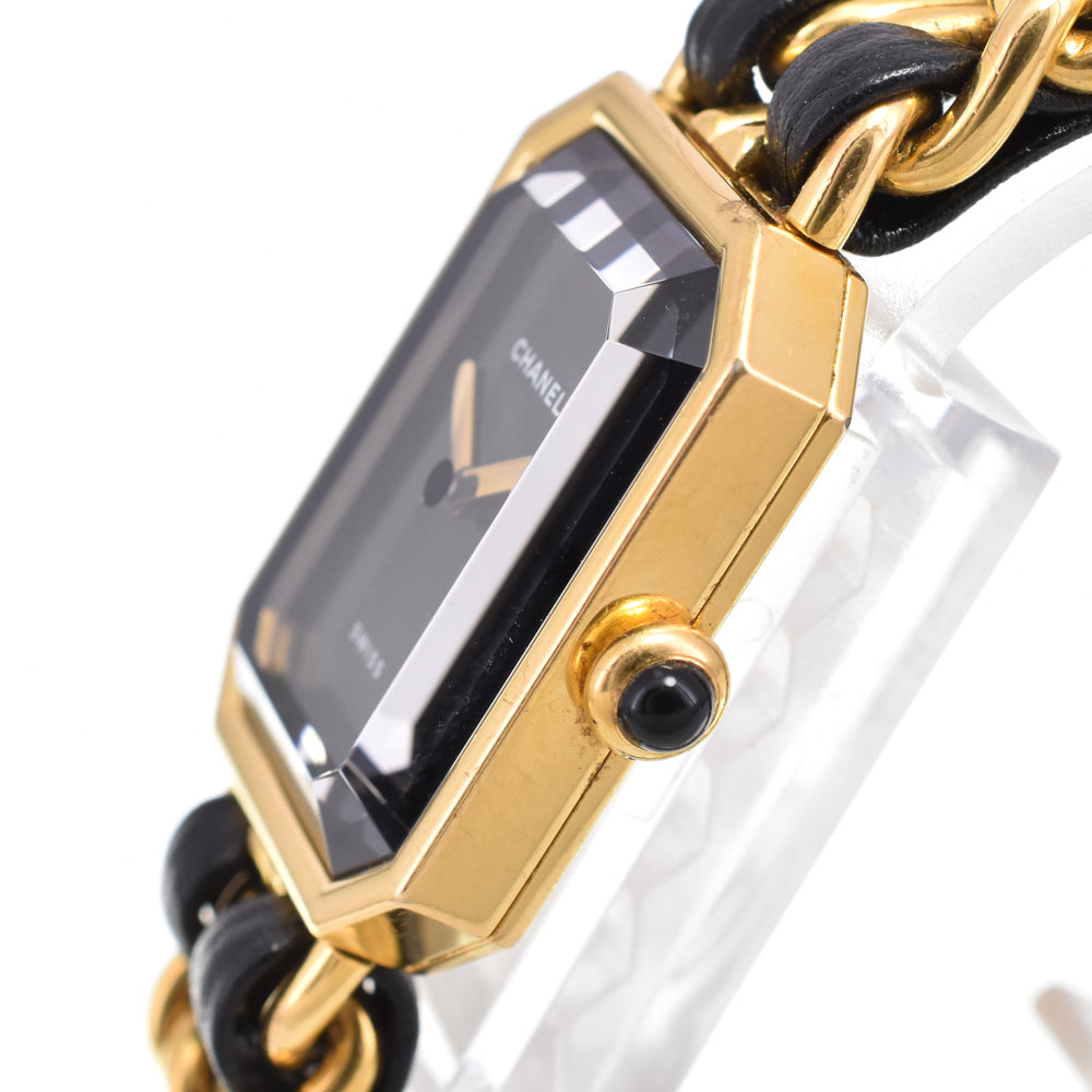 CHANEL Premiere H0001 Gold Plated / Leather black Dial Quartz Ladies
 Watch P#146349