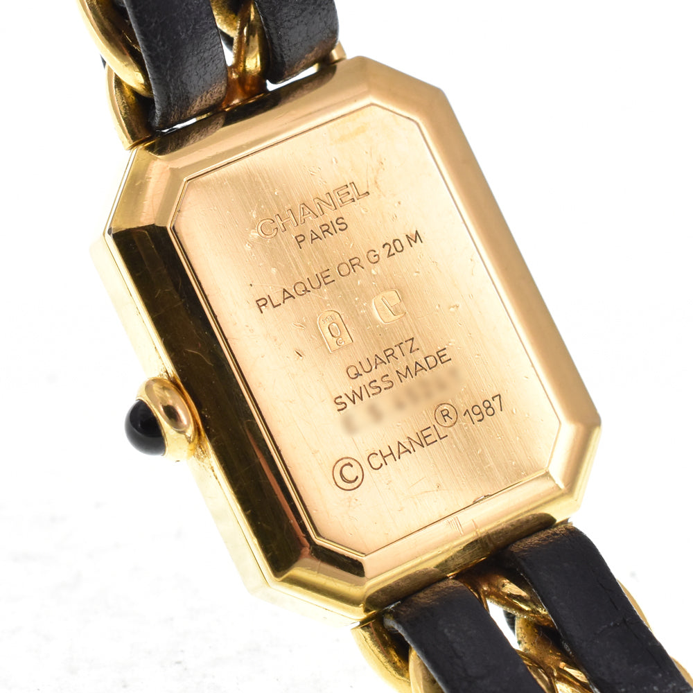 CHANEL Premiere H0001 Gold Plated / Leather black Dial Quartz Ladies
 Watch P#146349