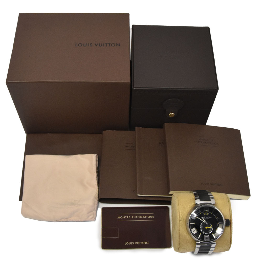 with paper LOUIS VUITTON Tambour Q109G black Dial Automatic Men's
 Watch P#146371