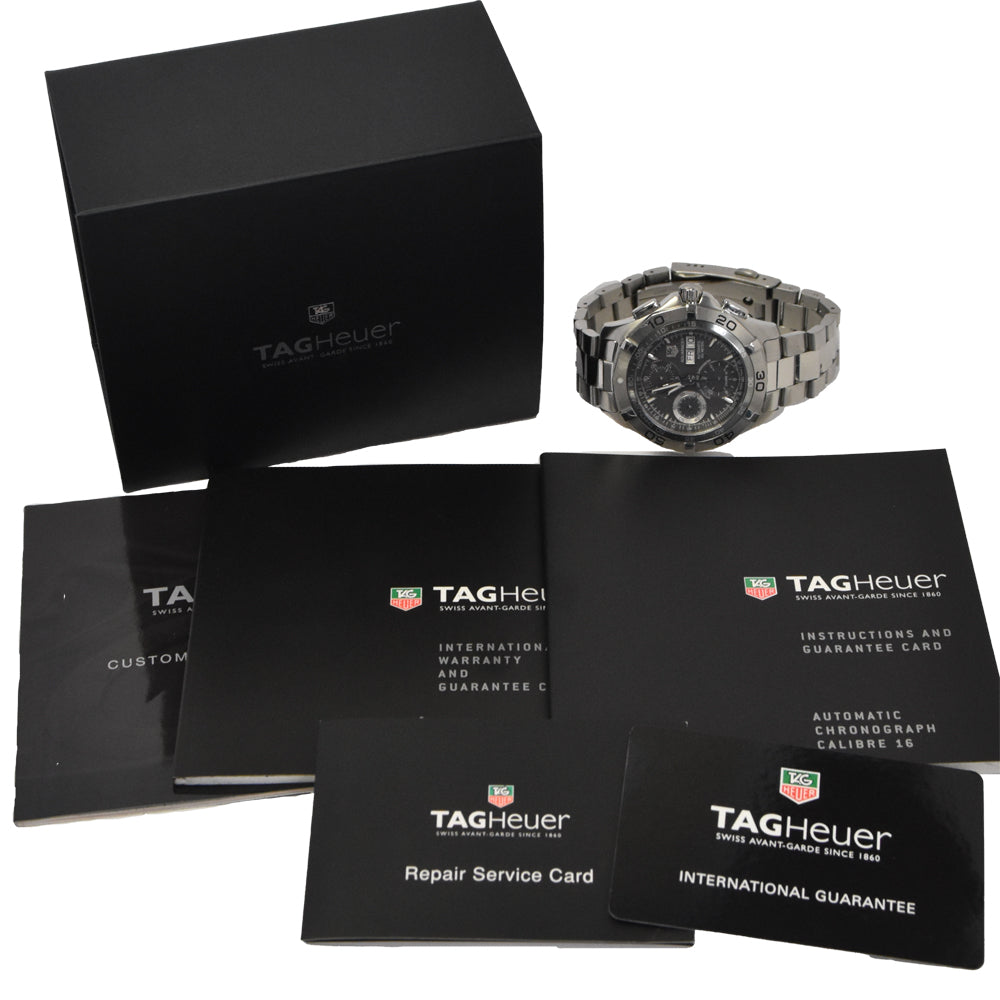 with paper TAG HEUER Aqua racer CAF5011.BA0815 Chronograph gray Dial Automatic Men's
 Watch D#146382