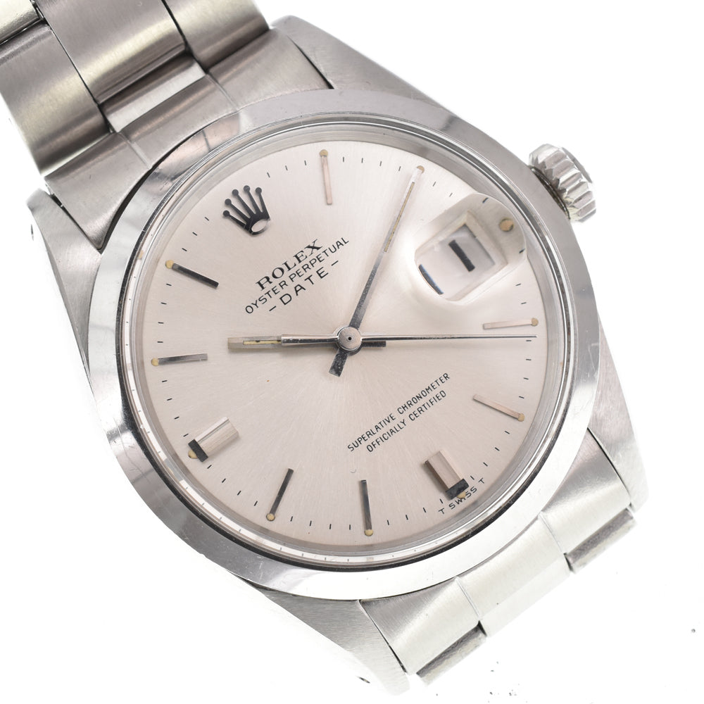 ROLEX Oyster perpetual date 1500 vintage Cal.1570 Silver Dial Automatic Men's
 Watch Y#146399