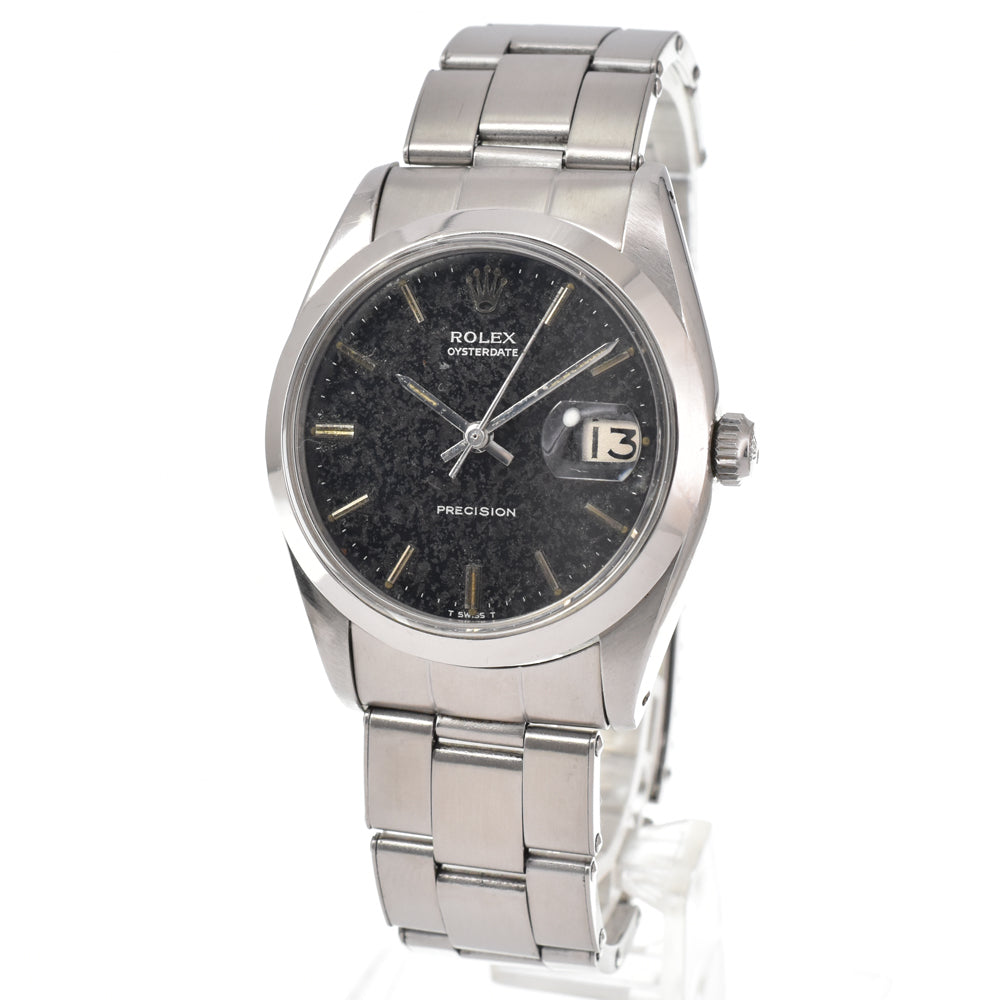 ROLEX Oyster Date Precision 6694 vintage Cal.1225 black Dial Hand Winding Men's
 Watch Y#146401