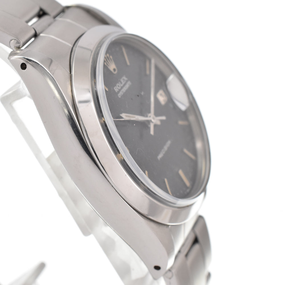 ROLEX Oyster Date Precision 6694 vintage Cal.1225 black Dial Hand Winding Men's
 Watch Y#146401