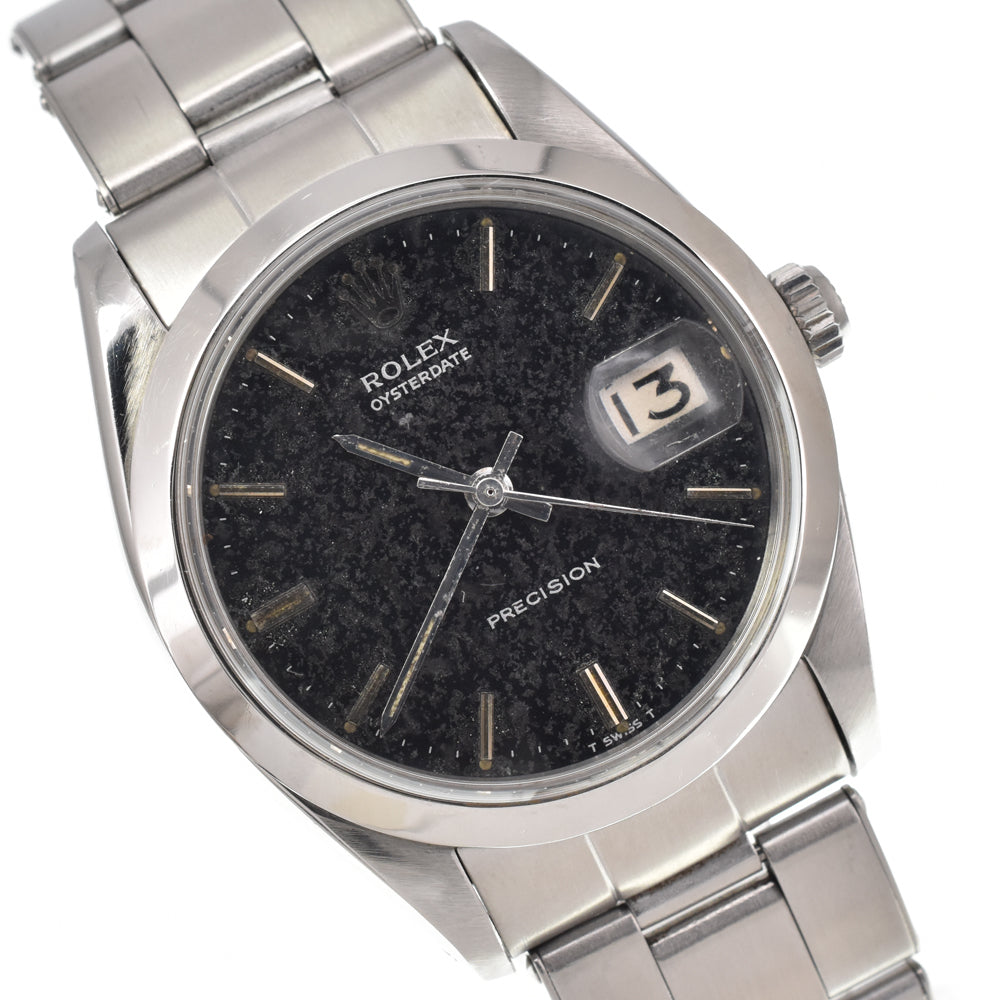 ROLEX Oyster Date Precision 6694 vintage Cal.1225 black Dial Hand Winding Men's
 Watch Y#146401