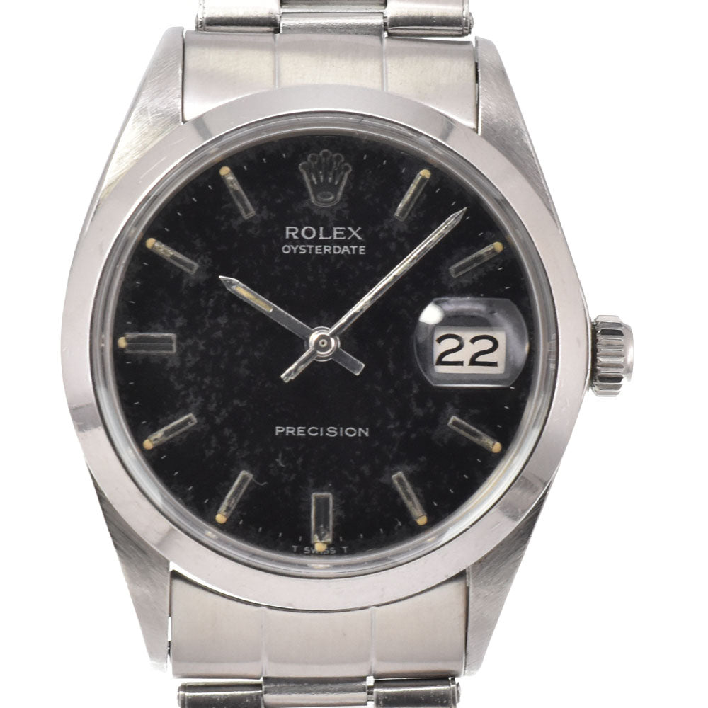 ROLEX Oyster Date Precision 6694 vintage Cal.1225 black Dial Hand Winding Men's
 Watch Y#146402