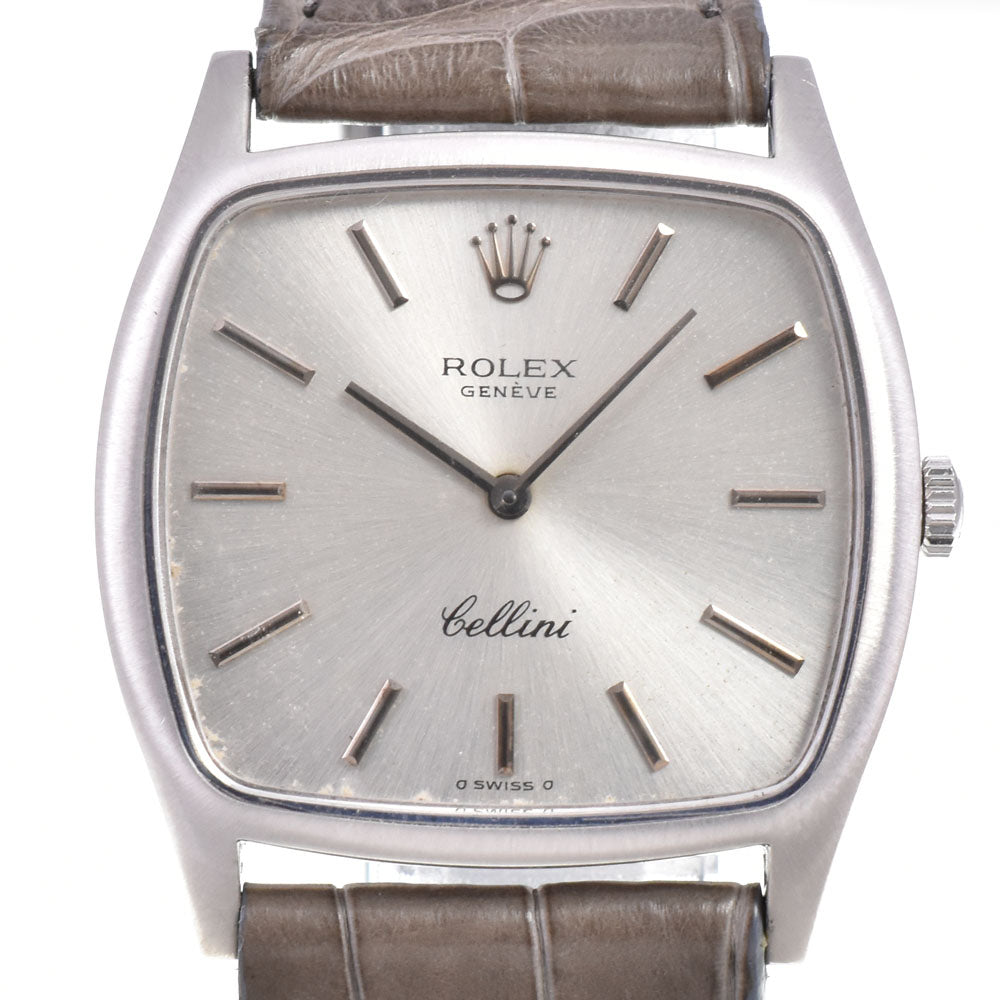 ROLEX Cherini 3805 vintage Cal.1601 K18WG Silver Dial Hand Winding Men's
 Watch Y#146403