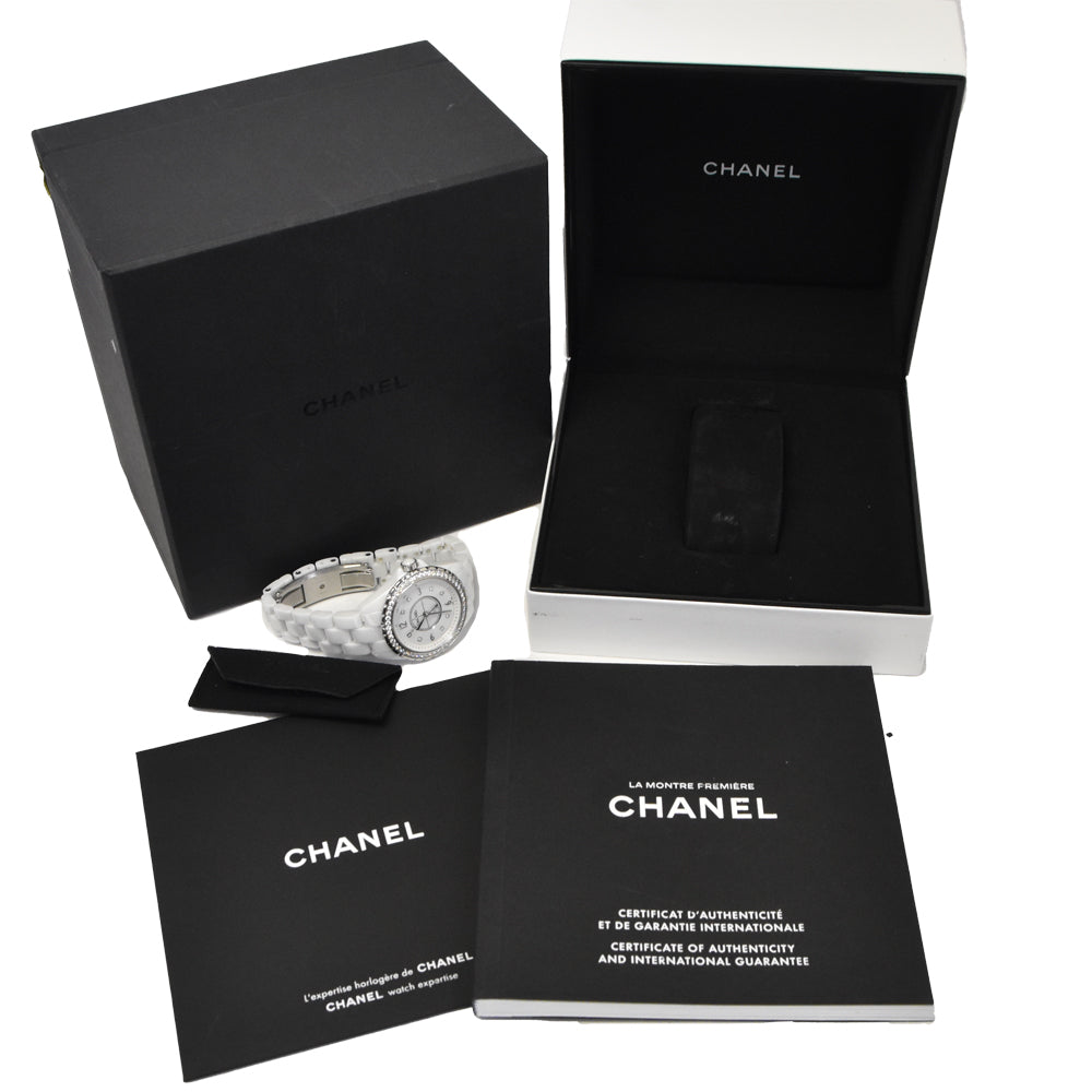 with paper CHANEL J12 H3110 diamond white Dial Quartz Ladies
 Watch Q#146408