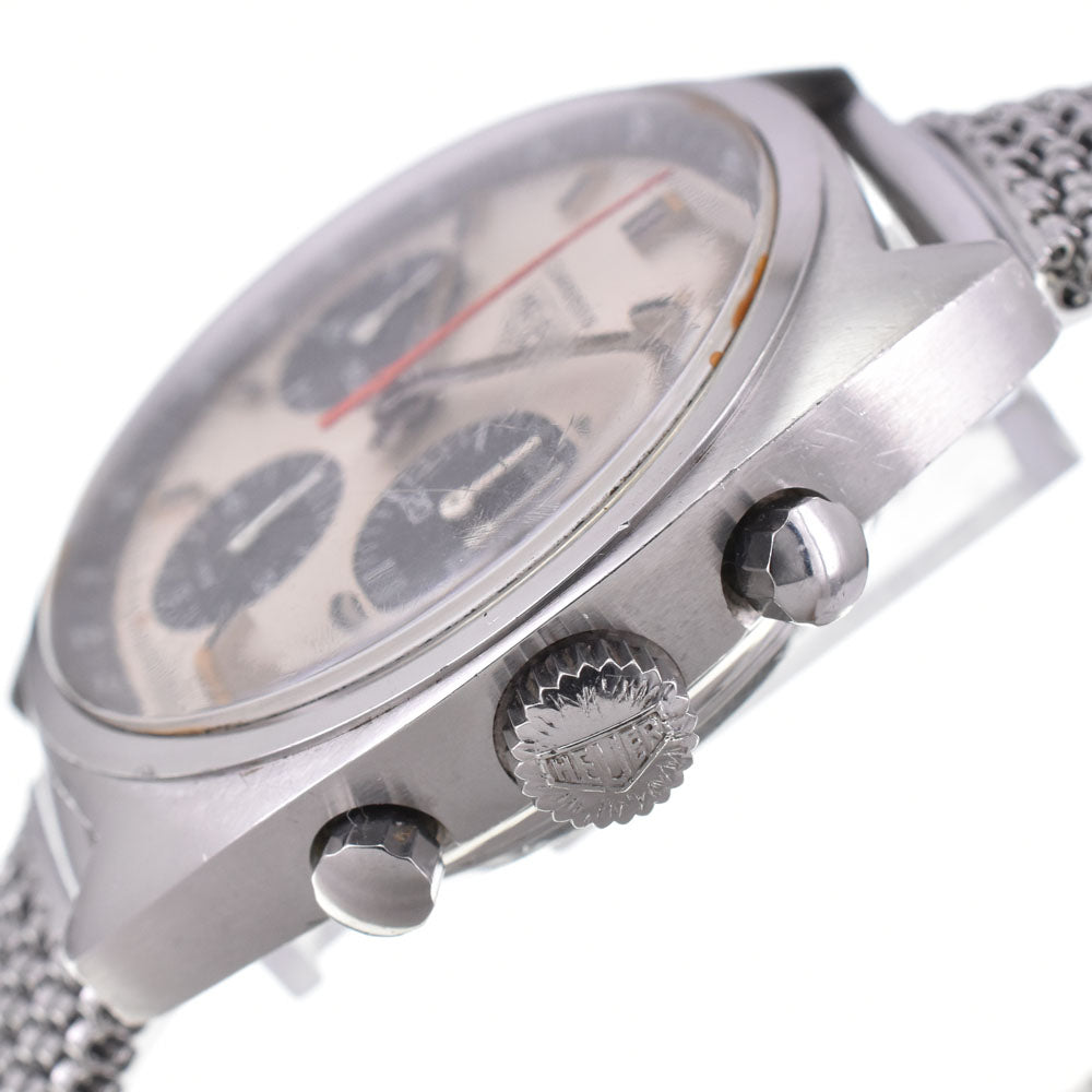 Heuer Carrera 73653 vintage Valjoux 7736 Silver Dial Hand Winding