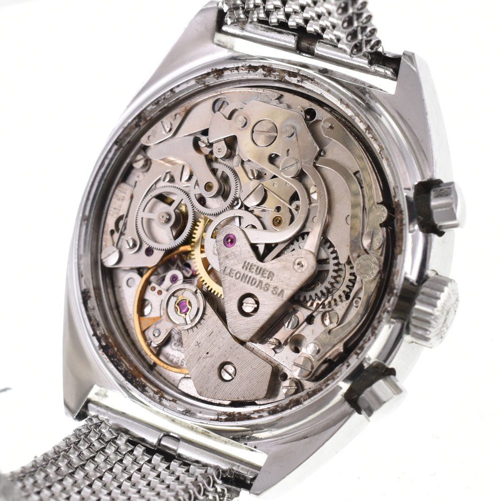 Heuer Carrera 73653 vintage Valjoux 7736 Silver Dial Hand Winding