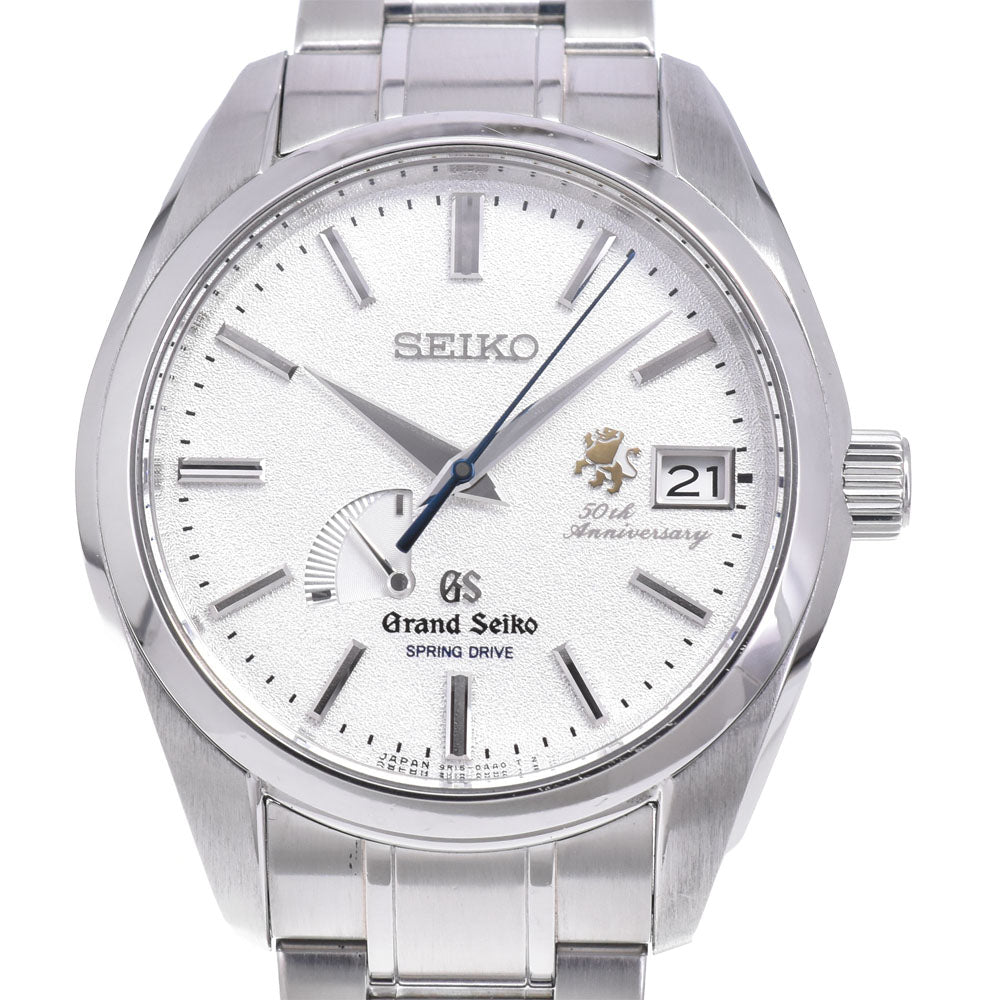 with paper SEIKO Grand Seiko SBGA055/9R15-0AA0 50th Anniversary Limited Edition of 300 Bottles Silver Dial Spring drive Men's
 Watch Q#146420