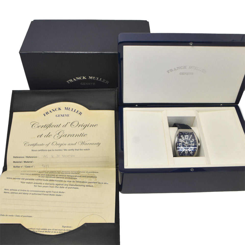 with paper FRANCK MULLER Vanguard V45SCDTYACHTING ACBL Date blue Dial Automatic Men's
 Watch D#146421