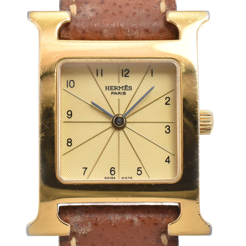 HERMES H watch HH1.201 gold Dial Quartz Ladies
 Watch Q#146424
