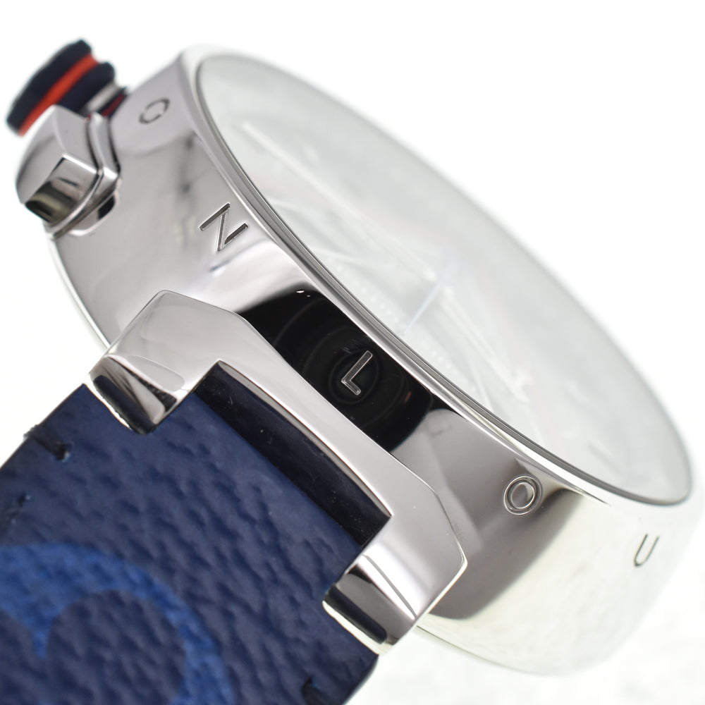 LOUIS VUITTON Tambour Damier Cobalt V QA163 blue Dial Automatic Men's
 Watch Q#146441