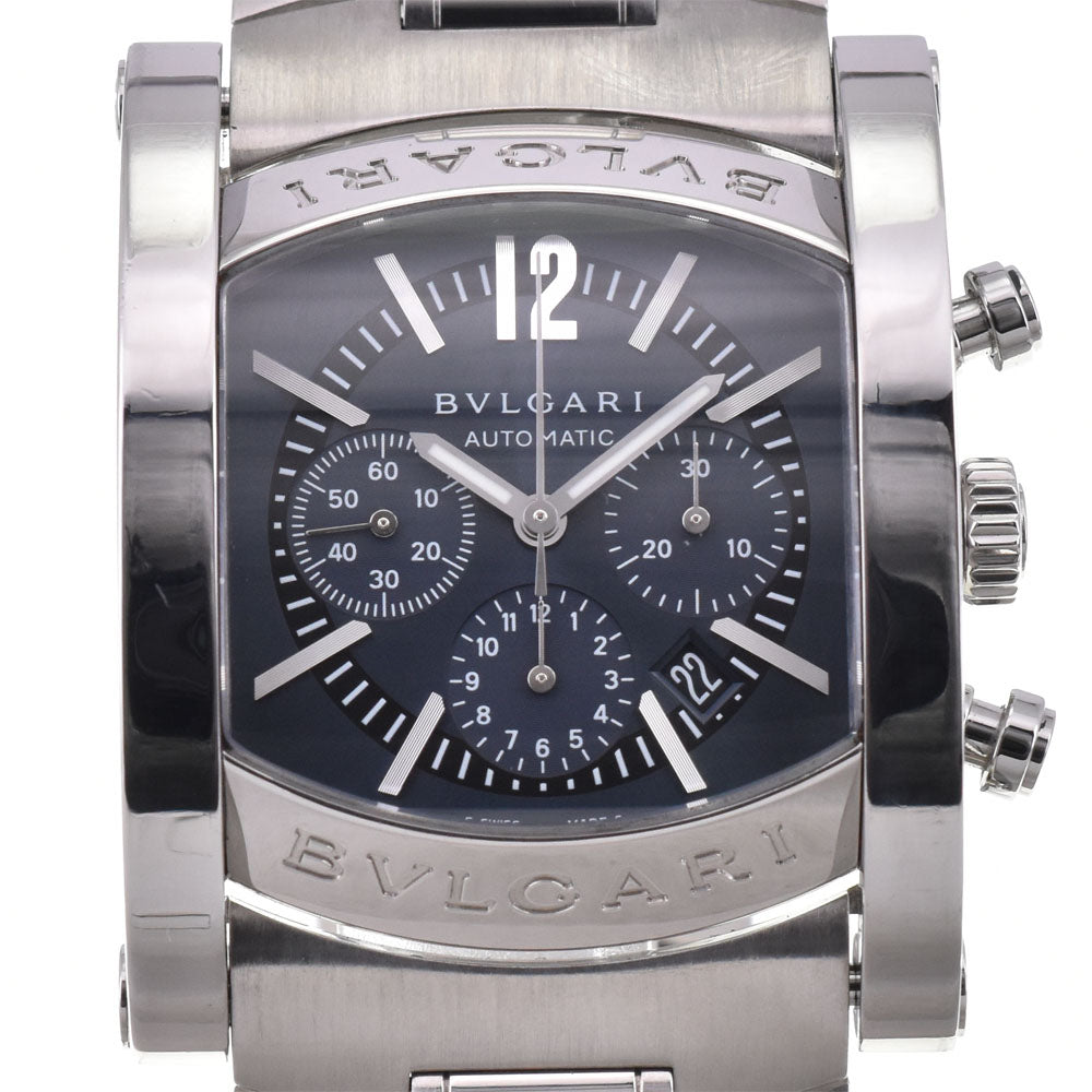 with paper BVLGARI Assioma AA44C14SSDCH Chronograph Date Navy Dial Automatic Men's
 Watch B#146453