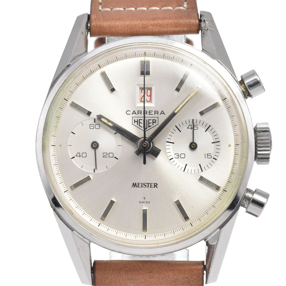 Heuer Dato 45 3147S vintage Chronograph Date Silver Dial Hand Winding Men's
 Watch Z#146470