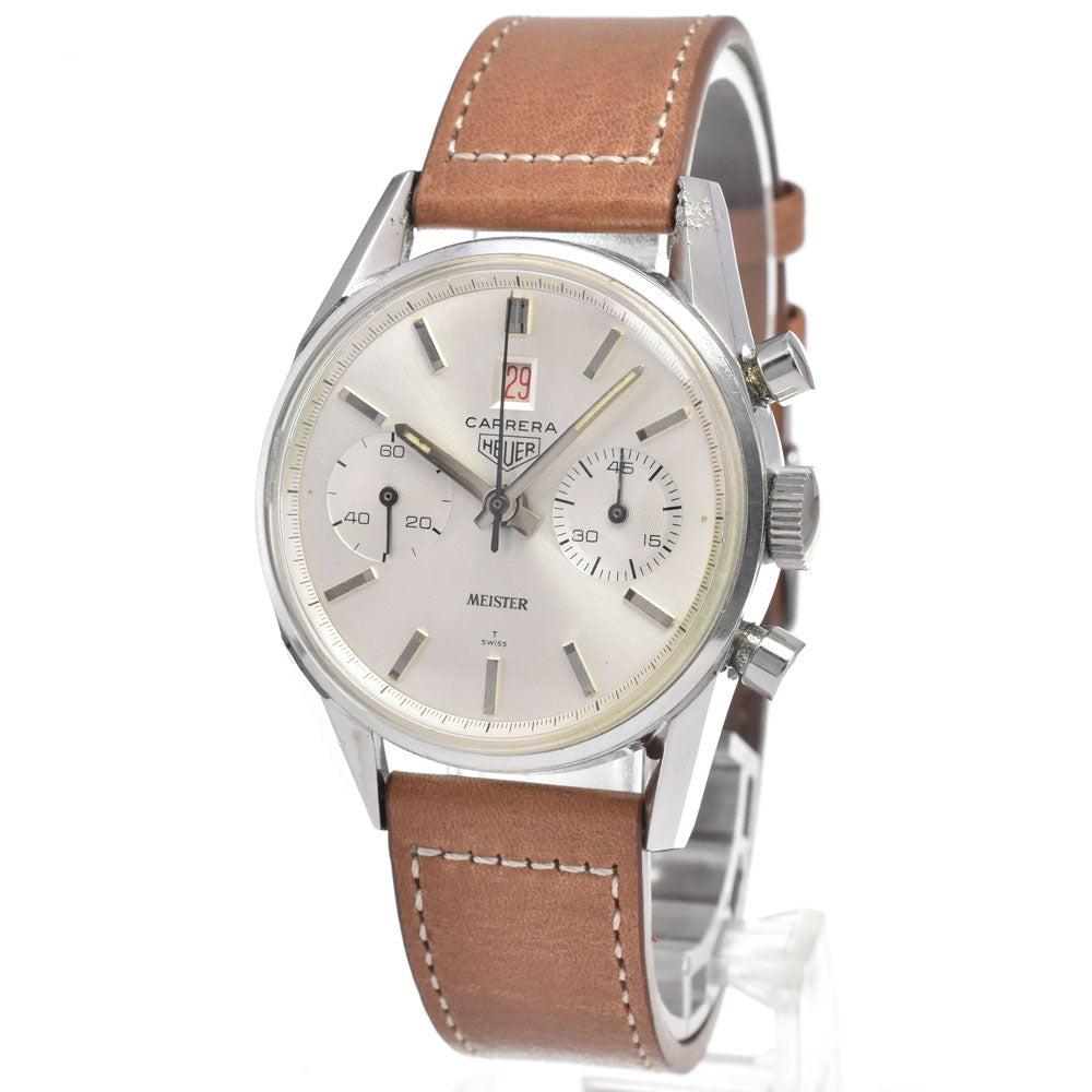 Heuer Dato 45 3147S vintage Chronograph Date Silver Dial Hand Winding Men's
 Watch Z#146470