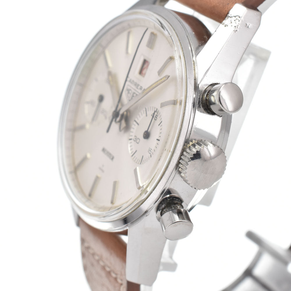 Heuer Dato 45 3147S vintage Chronograph Date Silver Dial Hand Winding Men's
 Watch Z#146470